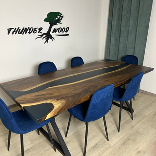 Walnut Wood River Dining Table for 8