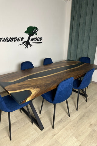 Walnut Wood River Dining Table for 8