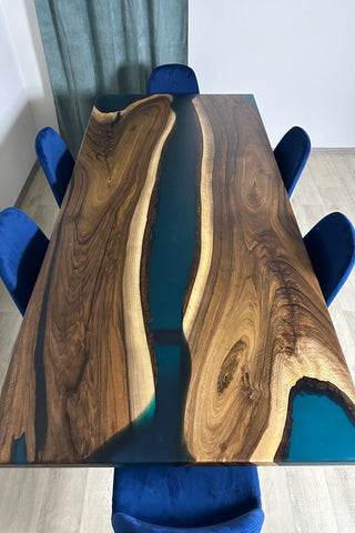 Walnut Wood River Dining Table for 8