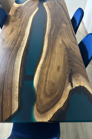 Walnut Wood River Dining Table for 8