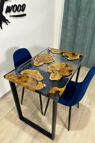 Clear Epoxy River Computer Desk