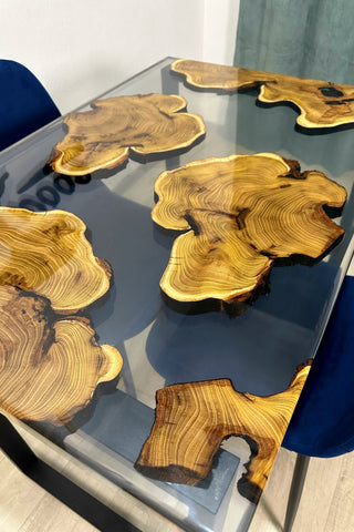 Clear Epoxy River Computer Desk