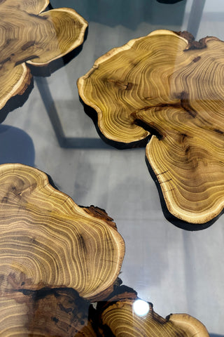 Clear Epoxy River Computer Desk