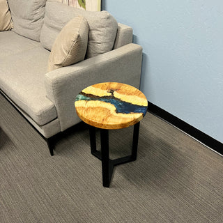 Round Epoxy River Sofa side Table
