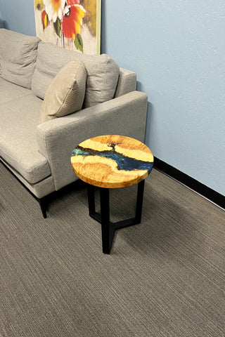 Round Epoxy River Sofa side Table