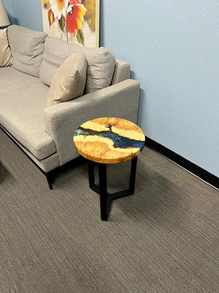 Round Epoxy River Sofa side Table