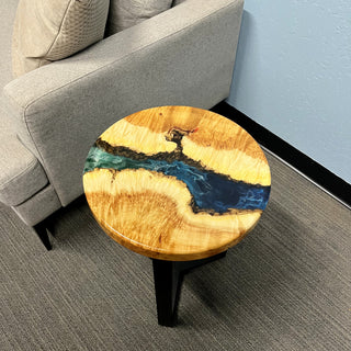 Round Epoxy River Sofa side Table