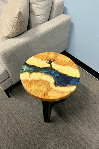 Round Epoxy River Sofa side Table