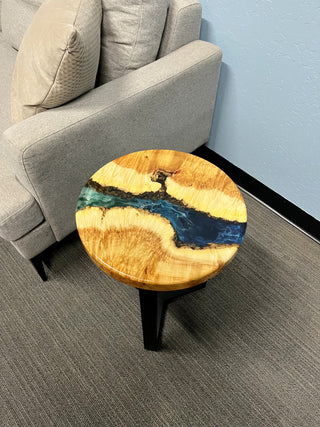 Round Epoxy River Sofa side Table