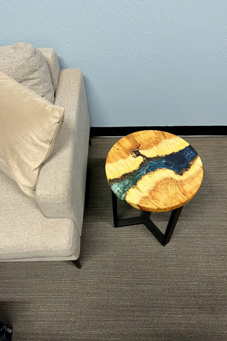 Round Epoxy River Sofa side Table