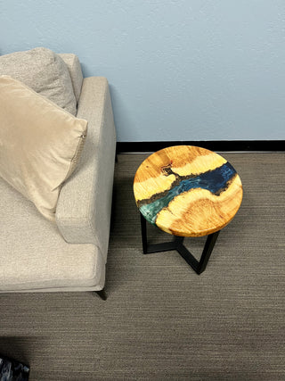 Round Epoxy River Sofa side Table