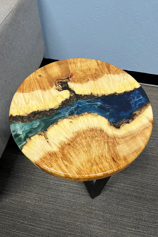 Round Epoxy River Sofa side Table
