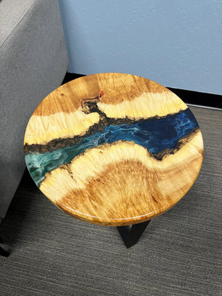 Round Epoxy River Sofa side Table