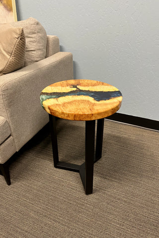 Round Epoxy River Sofa side Table