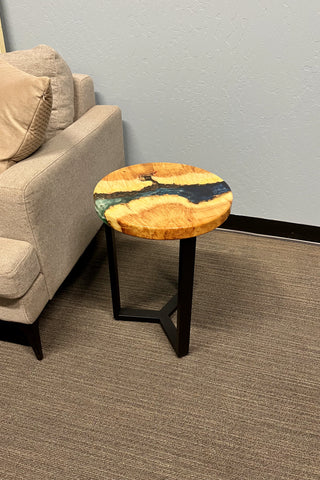 Round Epoxy River Sofa side Table