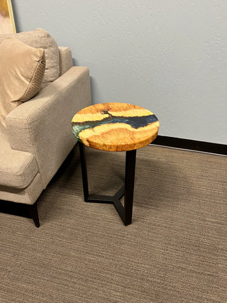 Round Epoxy River Sofa side Table