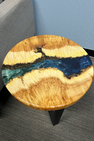Round Epoxy River Sofa side Table