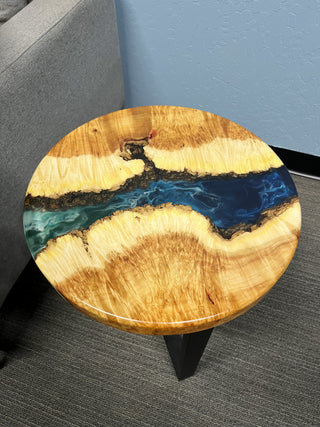 Round Epoxy River Sofa side Table