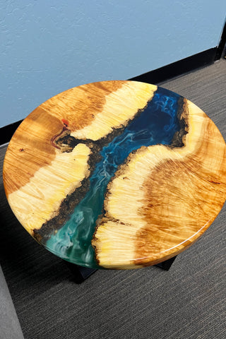 Round Epoxy River Sofa side Table
