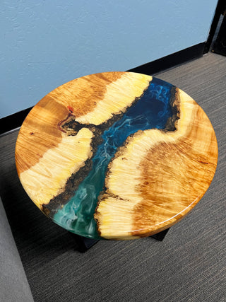 Round Epoxy River Sofa side Table