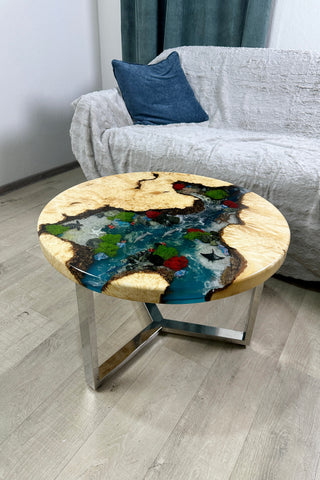 Runder Couchtisch aus Epoxidharz