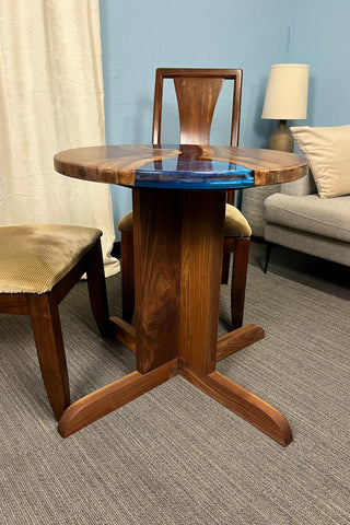 Black walnut Round Dining Epoxy River Dining Table