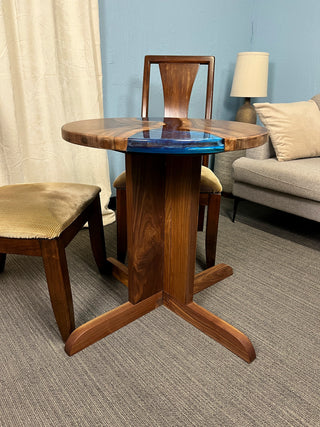 Black walnut Round Dining Epoxy River Dining Table