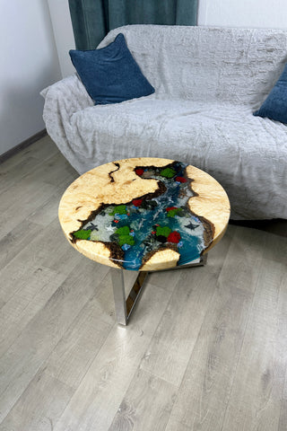 Runder Couchtisch aus Epoxidharz