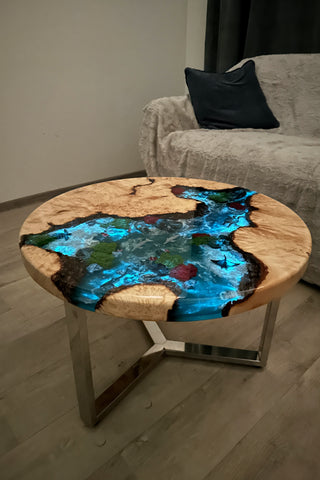 Runder Couchtisch aus Epoxidharz