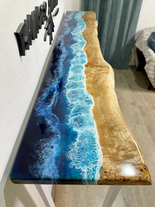 Ocean Art Epoxy Console Table