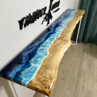 Ocean Art Epoxy Console Table
