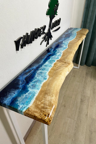 Ocean Wave Epoxy-Konsolentisch