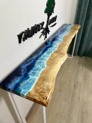 Ocean Art Epoxy Console Table