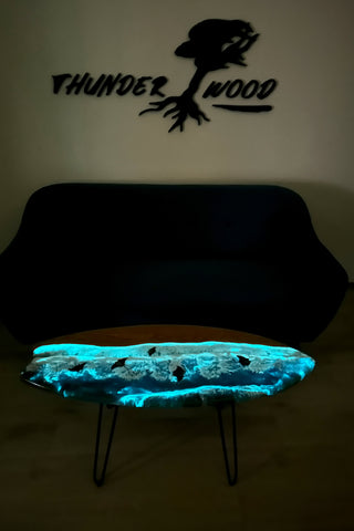 Glowing in the dark Epoxy Resin Ocean Surfboard