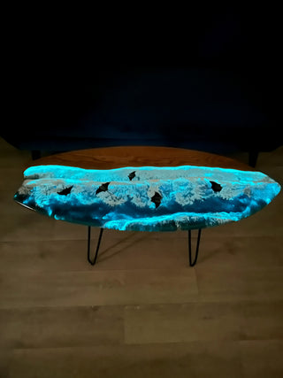 Glowing in the dark Epoxy Resin Ocean Surfboard