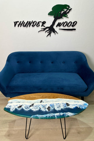 Glowing in the dark Epoxy Resin Ocean Surfboard