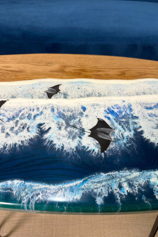 Glowing in the dark Epoxy Resin Ocean Surfboard