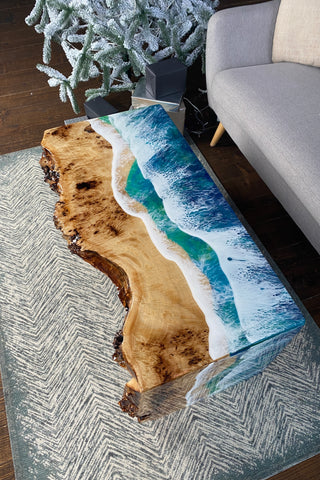 Waterfall Epoxy Ocean Resin Table