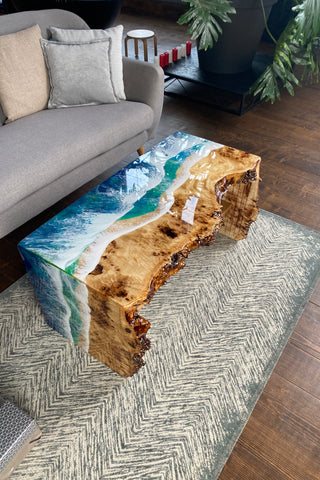 Waterfall Epoxy Ocean Resin Table