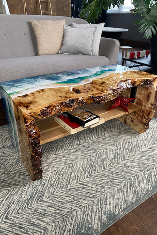 Waterfall Epoxy Ocean Resin Table