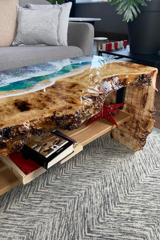 Waterfall Epoxy Ocean Resin Table