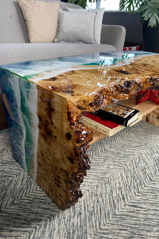 Waterfall Epoxy Ocean Resin Table