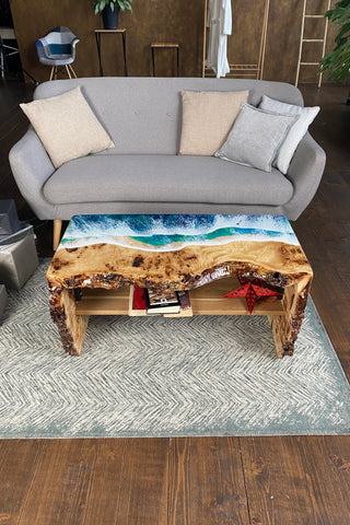 Waterfall Epoxy Ocean Resin Table