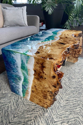 Waterfall Epoxy Ocean Resin Table