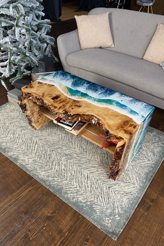 Waterfall Epoxy Ocean Resin Table