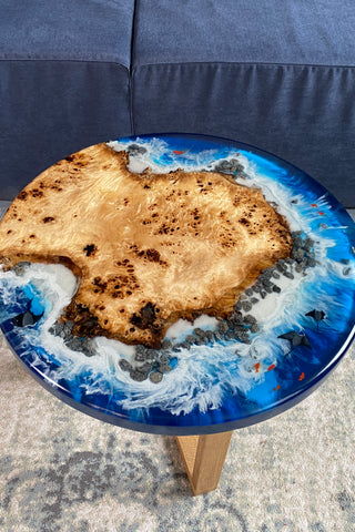 Poplar Wood and Epoxy Coffee Table