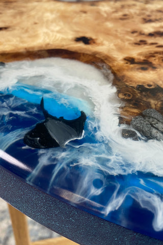 Poplar Wood and Epoxy Coffee Table
