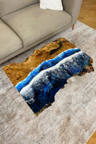 Live Edge Wood Table With Epoxy