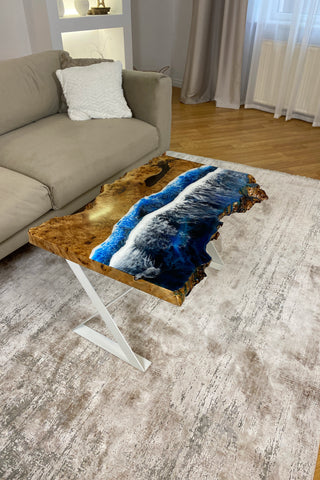 Live Edge Wood Table With Epoxy