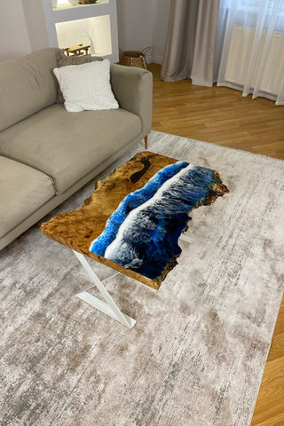 Live Edge Wood Table With Epoxy